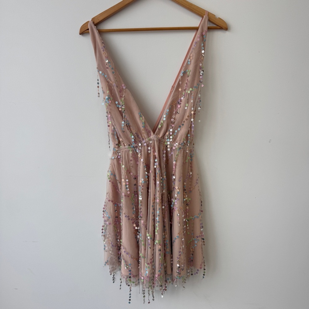 NWT | One & Only | Sequin Embellished Pink Mini Dress | L